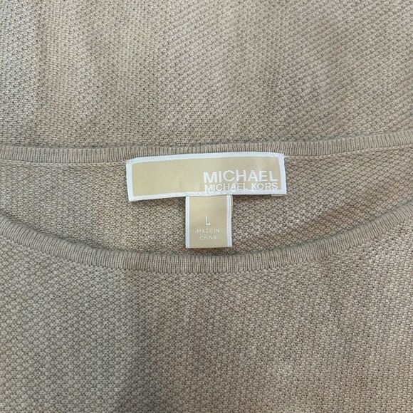 Michael Kors Large Tan Thin Knit Sweater Top - Picture 5 of 10